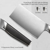 Blade Elite 7.5 inch German Steel Cleaver Knife With Nature Ebony Wood Handle